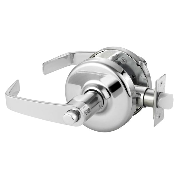 Grade 2 Privacy Bedroom or Bathroom Cylindrical Lock, Newport Lever, Bright Chrome Fnsh, Non-handed